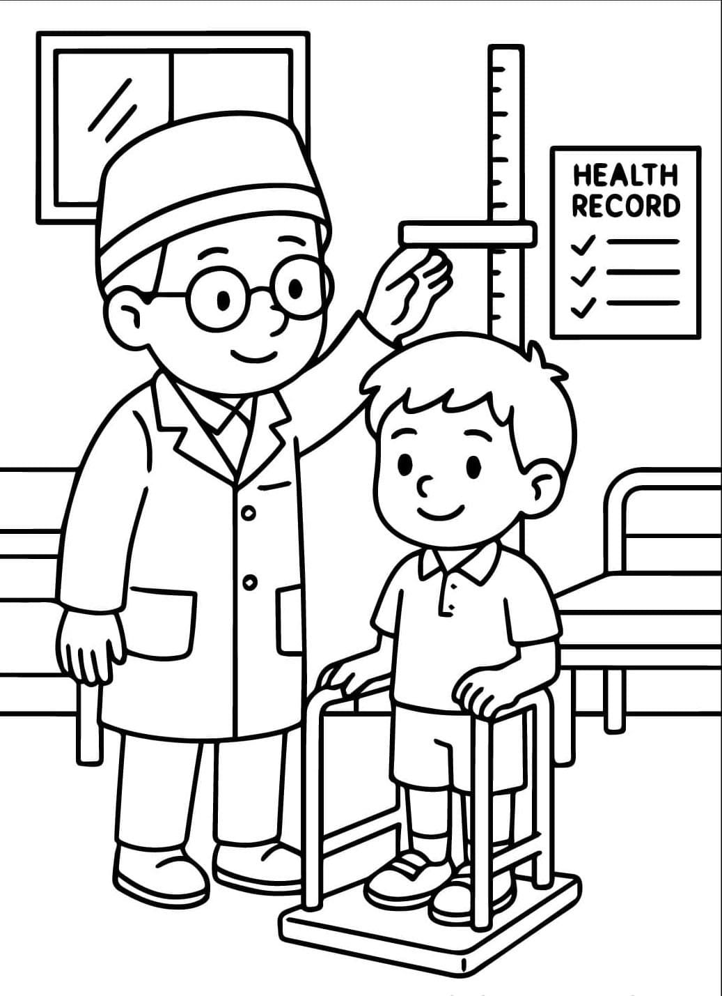 ระบายสี การวัดส่วนสูงของทารก