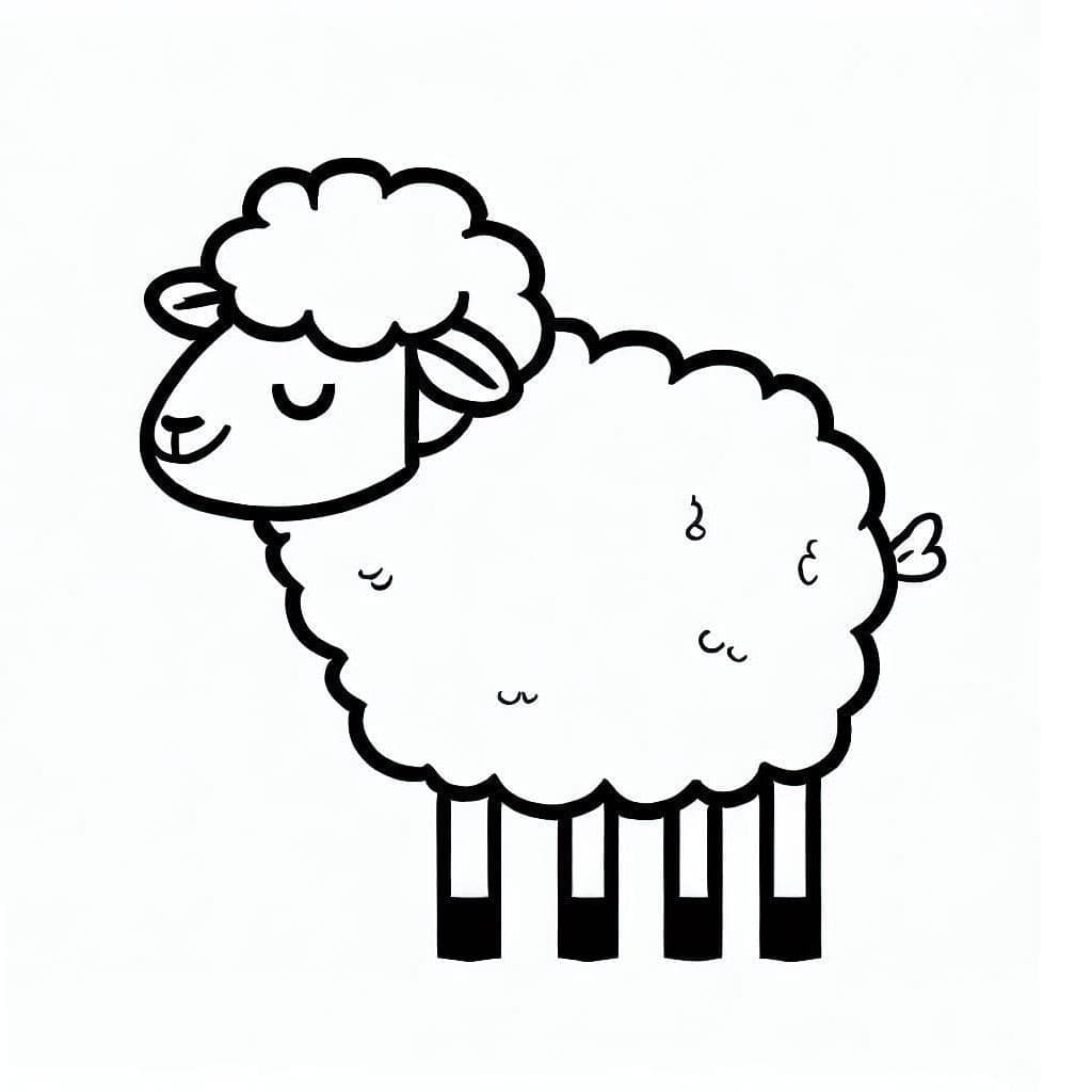 ระบายสี การ์ตูนแกะยิ้ม