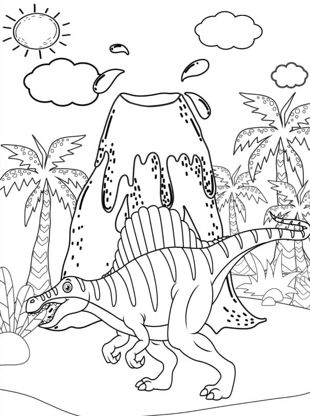 ระบายสี การ์ตูนสไปโนซอรัส