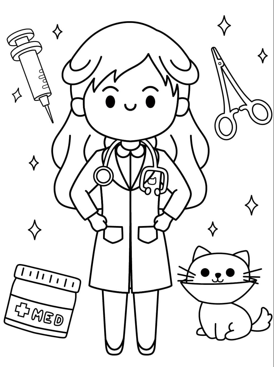 ระบายสี คุณหมอสุดน่ารักและของสำคัญ