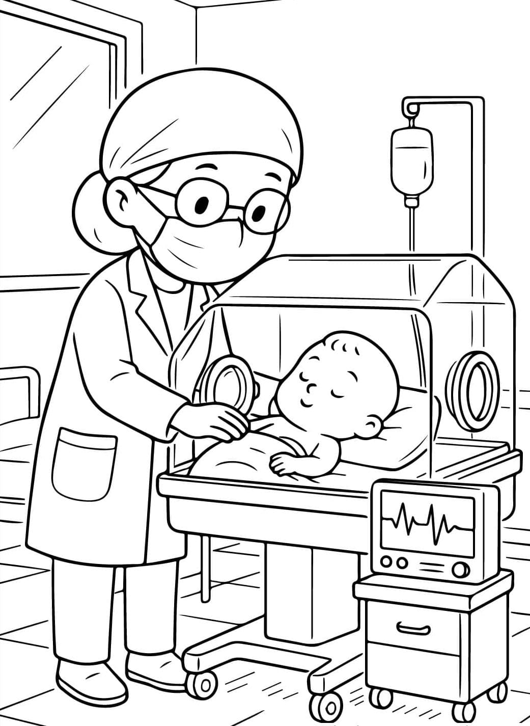 ระบายสี คุณหมอดูแลเด็ก