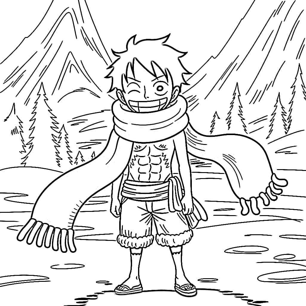 ระบายสี ลูฟี่กำลังยิ้ม