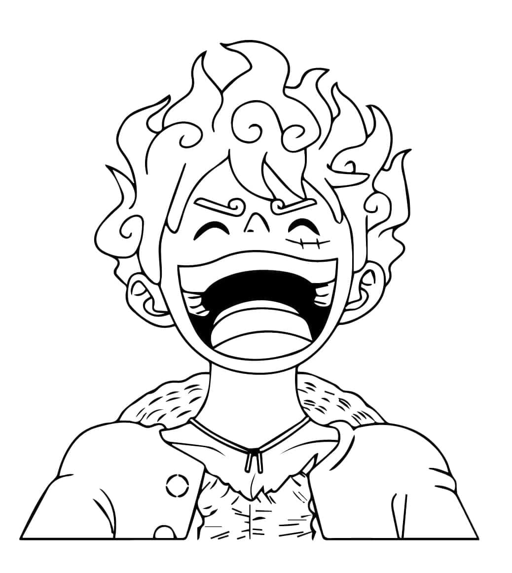 ระบายสี ลูฟี่ เกียร์ 5 หัวเราะ