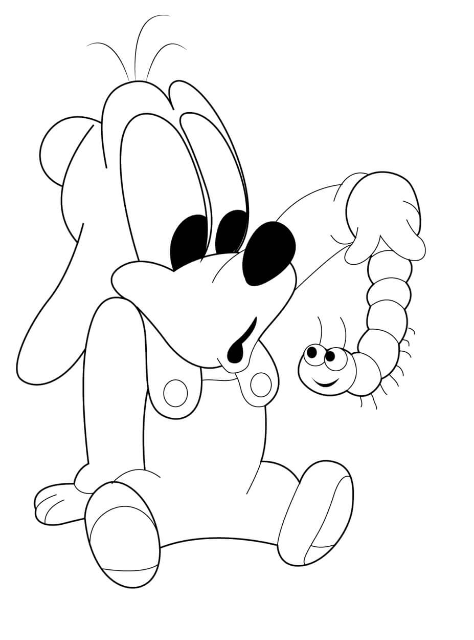 ระบายสี ลูกกูฟฟี่กับหนอนผีเสื้อ