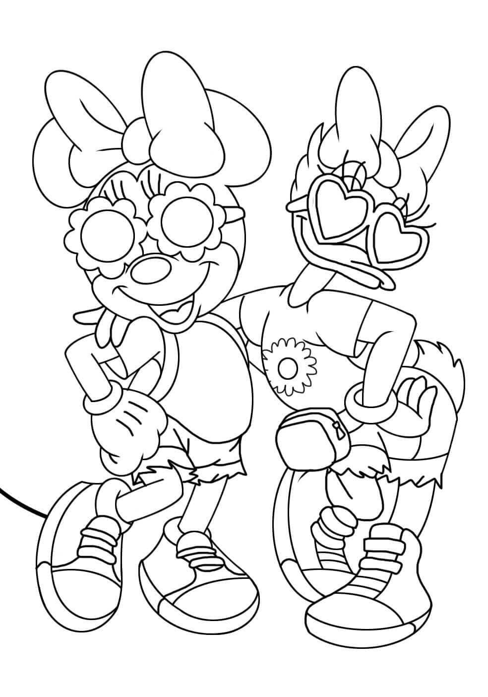 ระบายสี มินนี่เม้าส์และเดซี่ดั๊ก