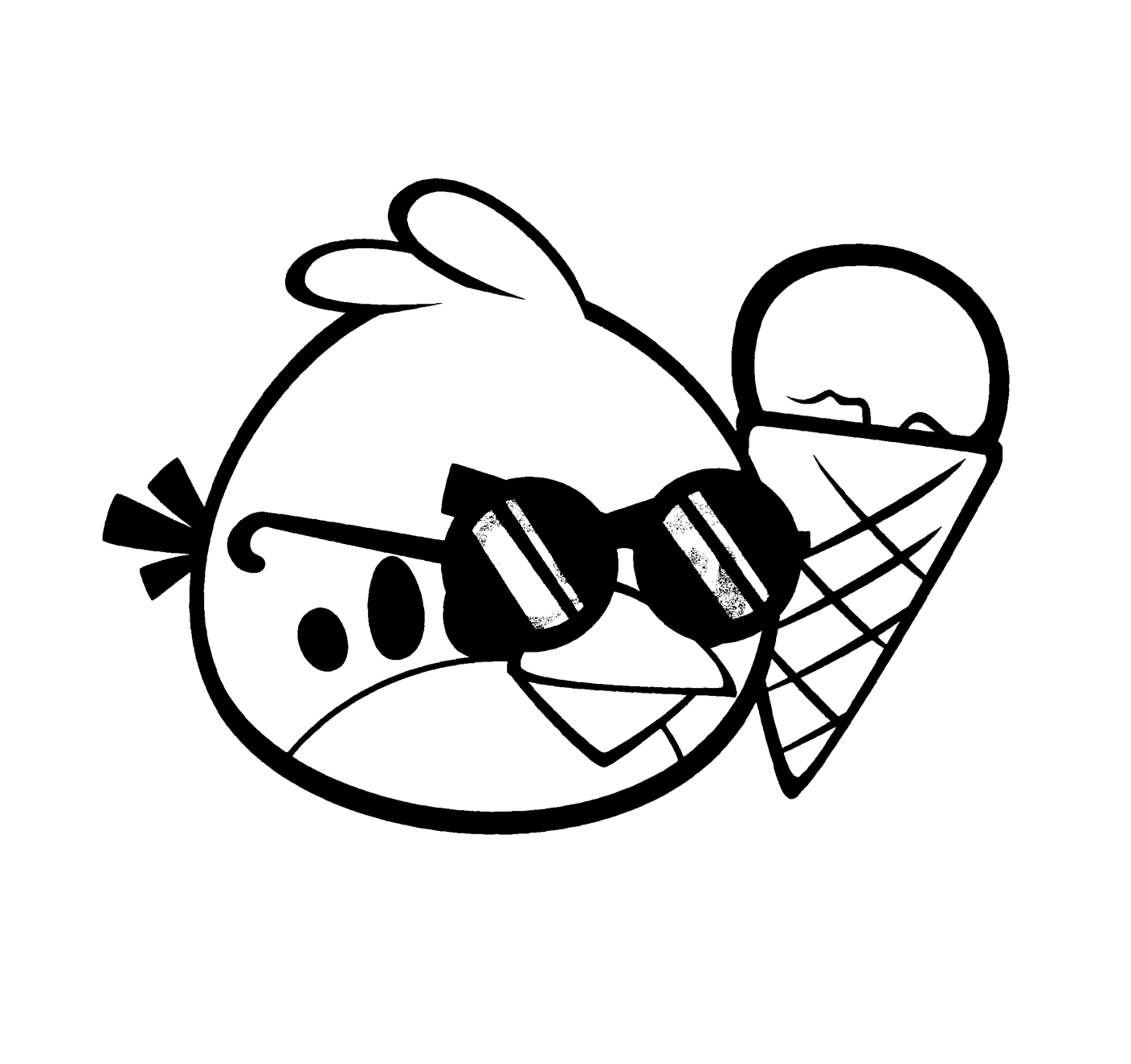 ระบายสี นกแดงกับไอศกรีม