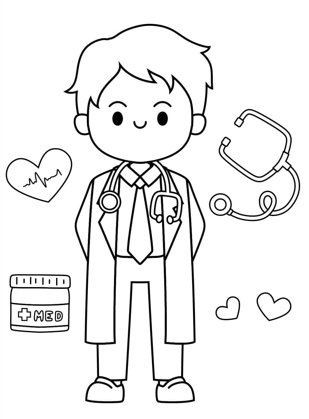 ระบายสี แผ่นข้อมูลแพทย์ที่พิมพ์ได้