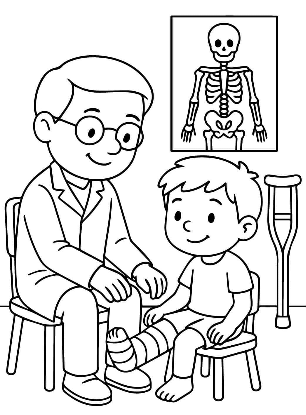 ระบายสี แพทย์ตรวจเท้าเด็ก