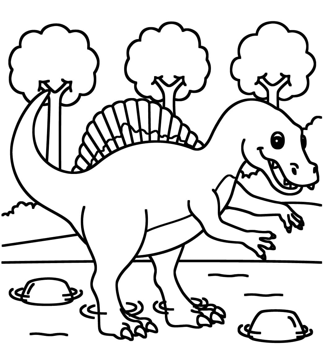 ระบายสี สไปโนซอรัสที่น่ารัก