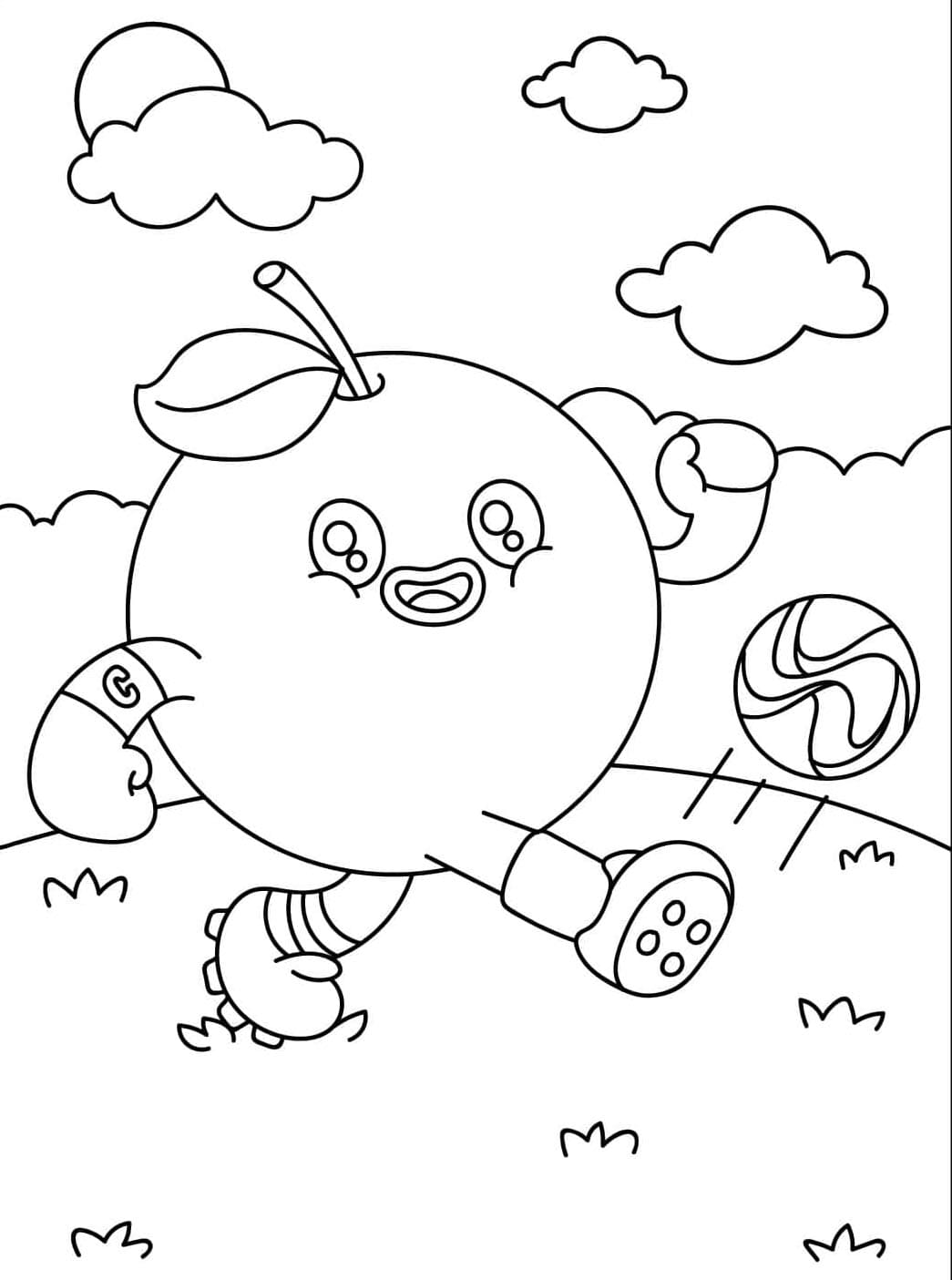 ระบายสี ส้มเล่นฟุตบอล