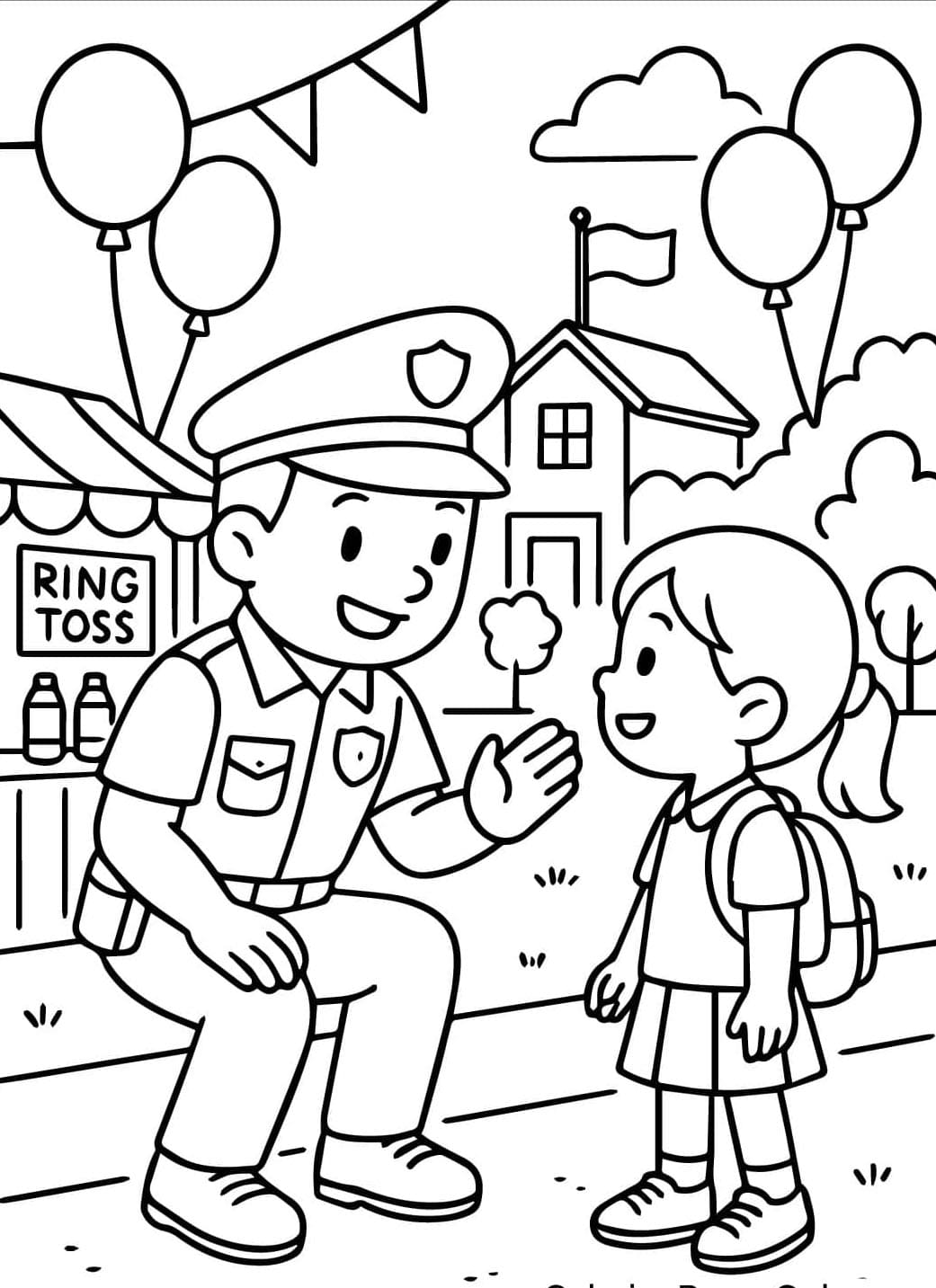 ระบายสี ตำรวจและเด็กตลก