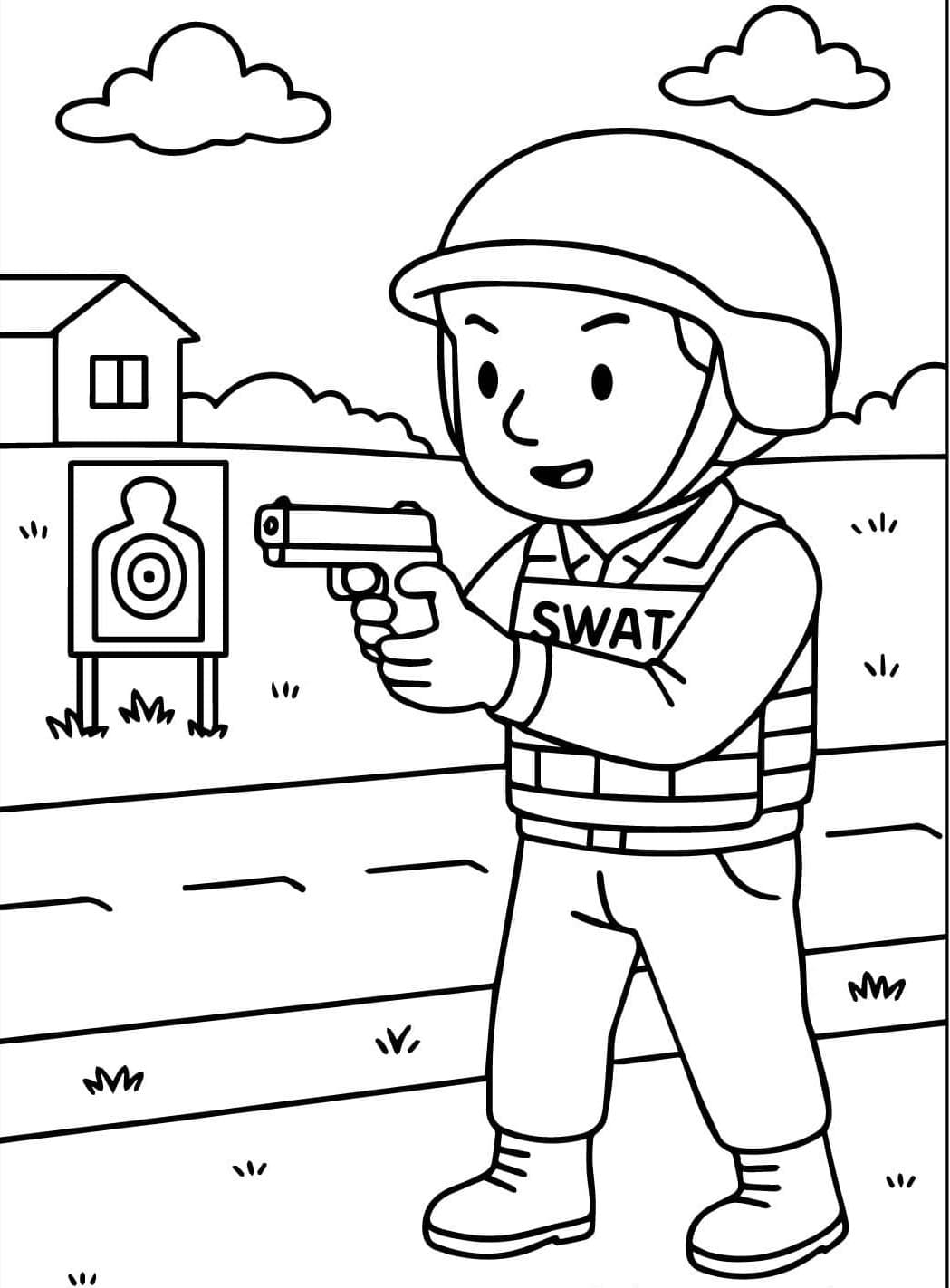 ระบายสี ตำรวจมีปืน