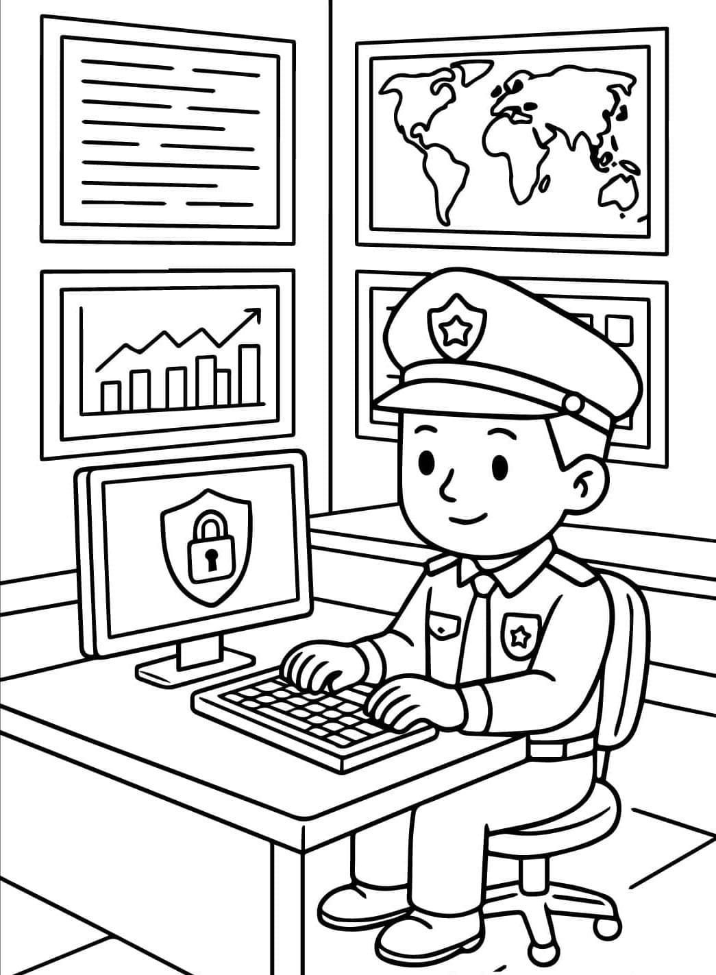 ระบายสี ตำรวจสำหรับเด็ก