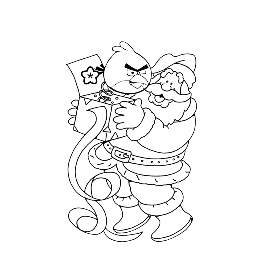 ระบายสี แองกรี้เบิร์ดและซานต้า