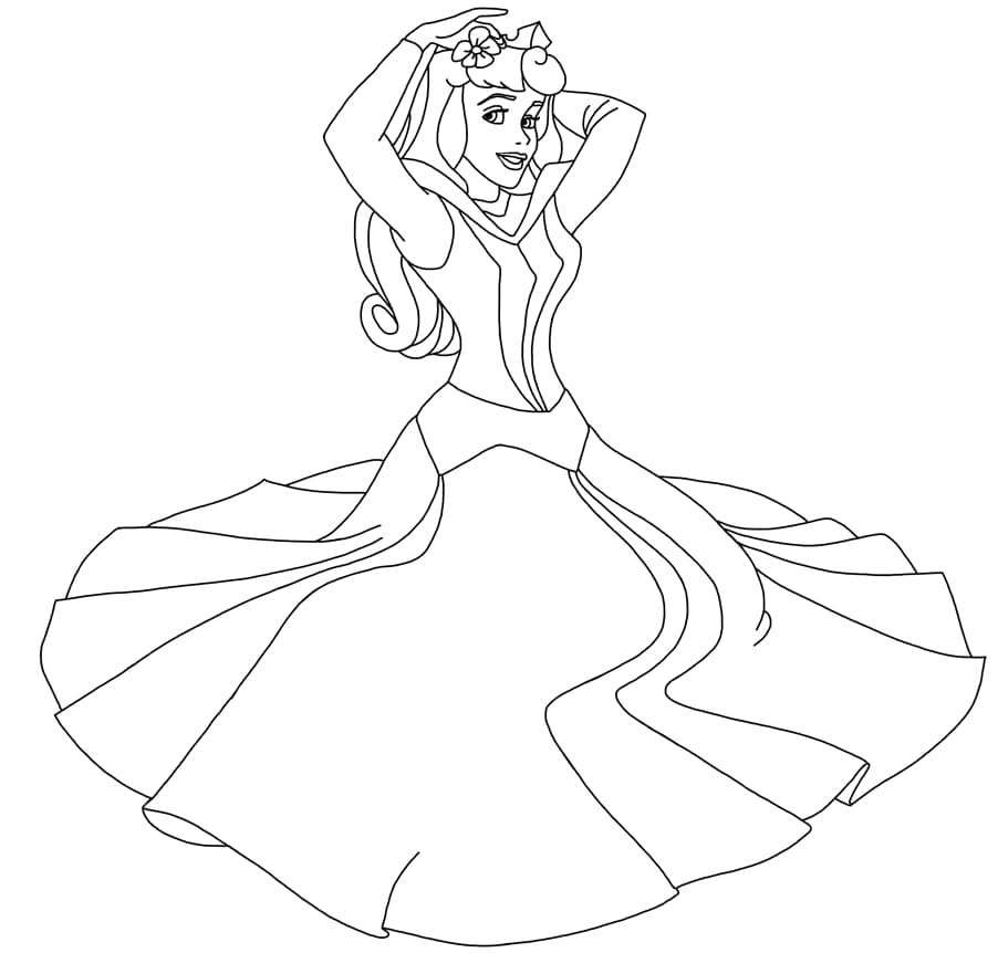 ระบายสี ออโรร่ากำลังวางดอกไม้