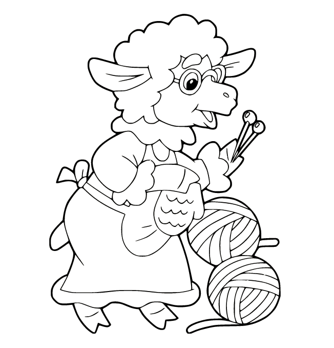 ระบายสี ยายแกะและเส้นด้าย