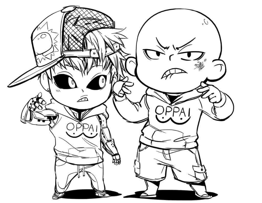 ระบายสี จิบิ เจนอส และ ไซตามะ