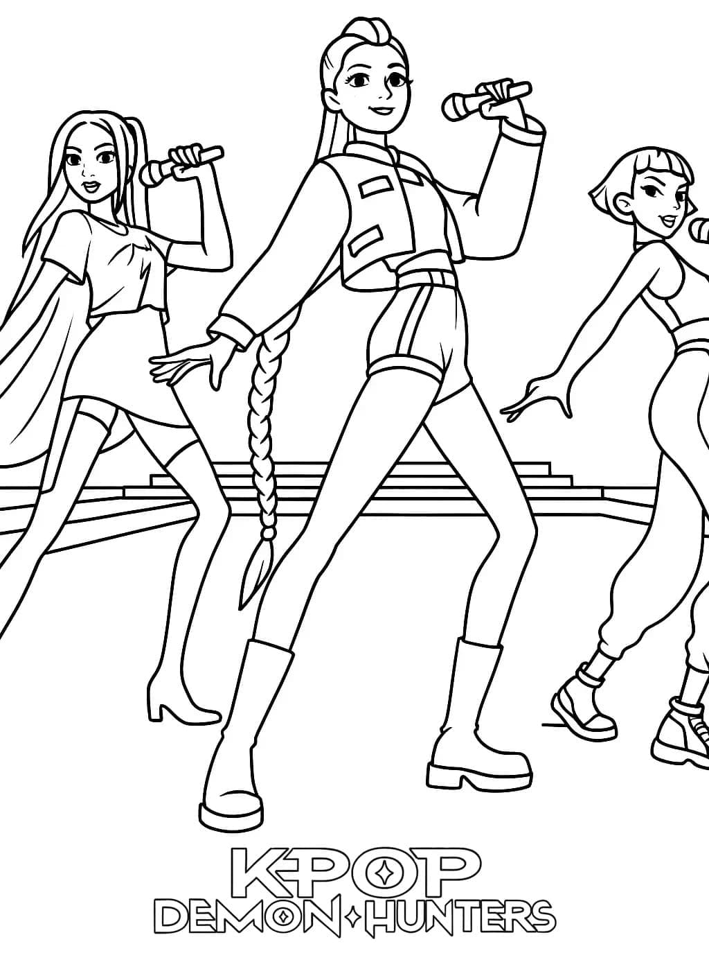 ระบายสี เกิร์ลกรุ๊ปนักล่านักล่าเพื่อพิมพ์