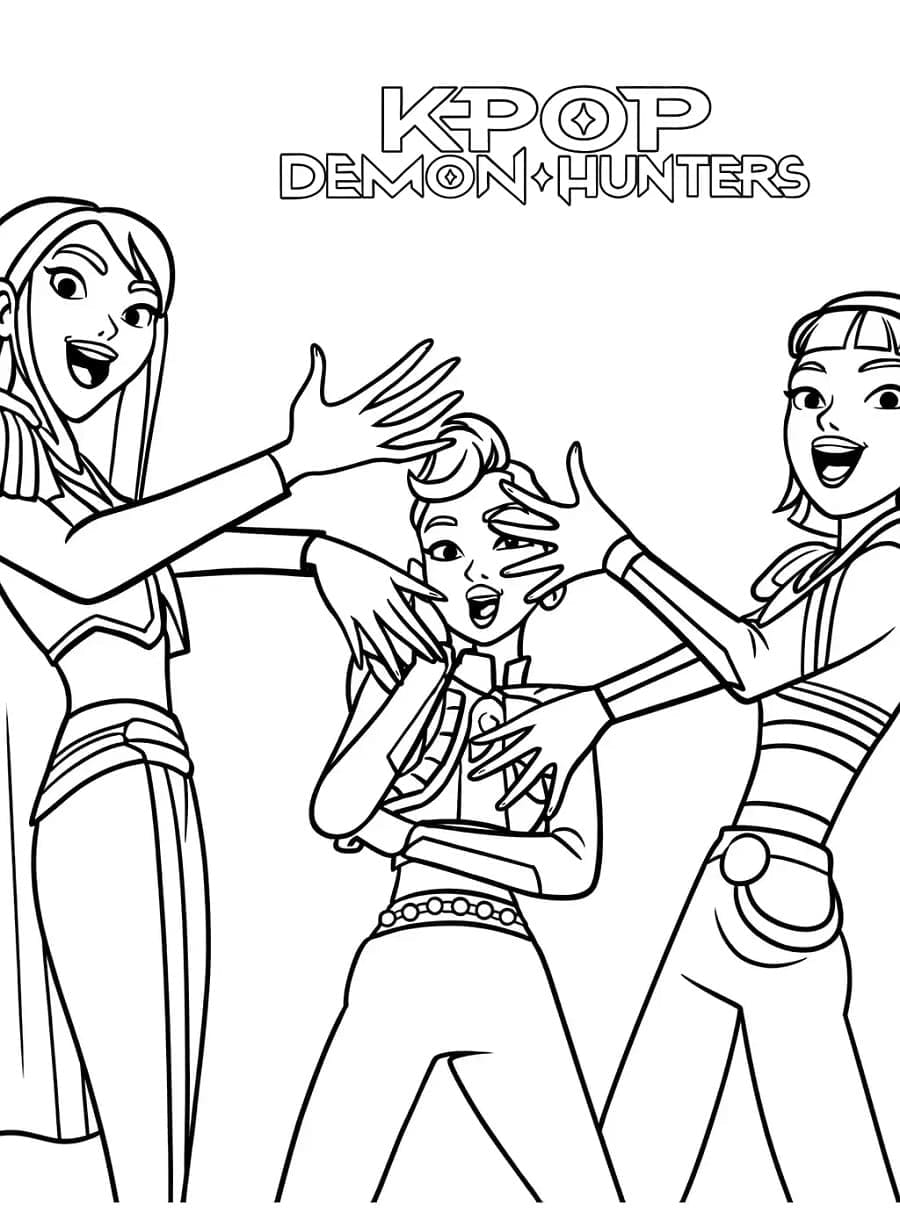 ระบายสี เกิร์ลกรุ๊ปนักล่านักล่า สำหรับเด็ก ฟรี