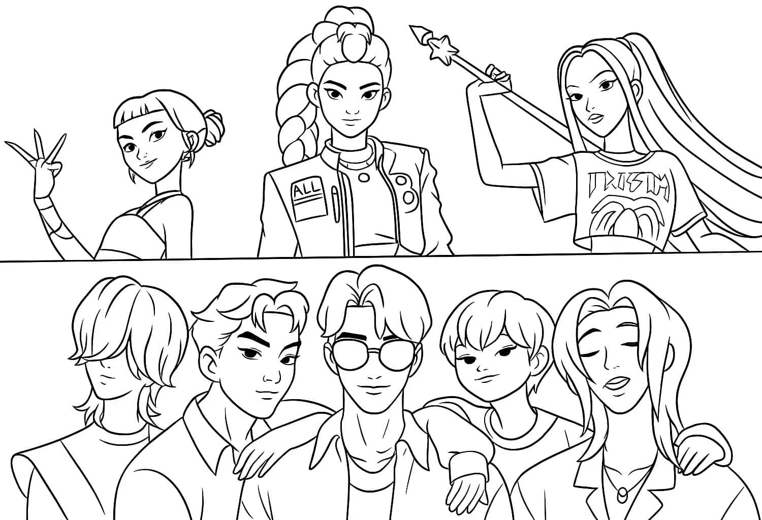 ระบายสี เกิร์ลกรุ๊ปนักล่าปีศาจ เด็กชายและเด็กหญิง