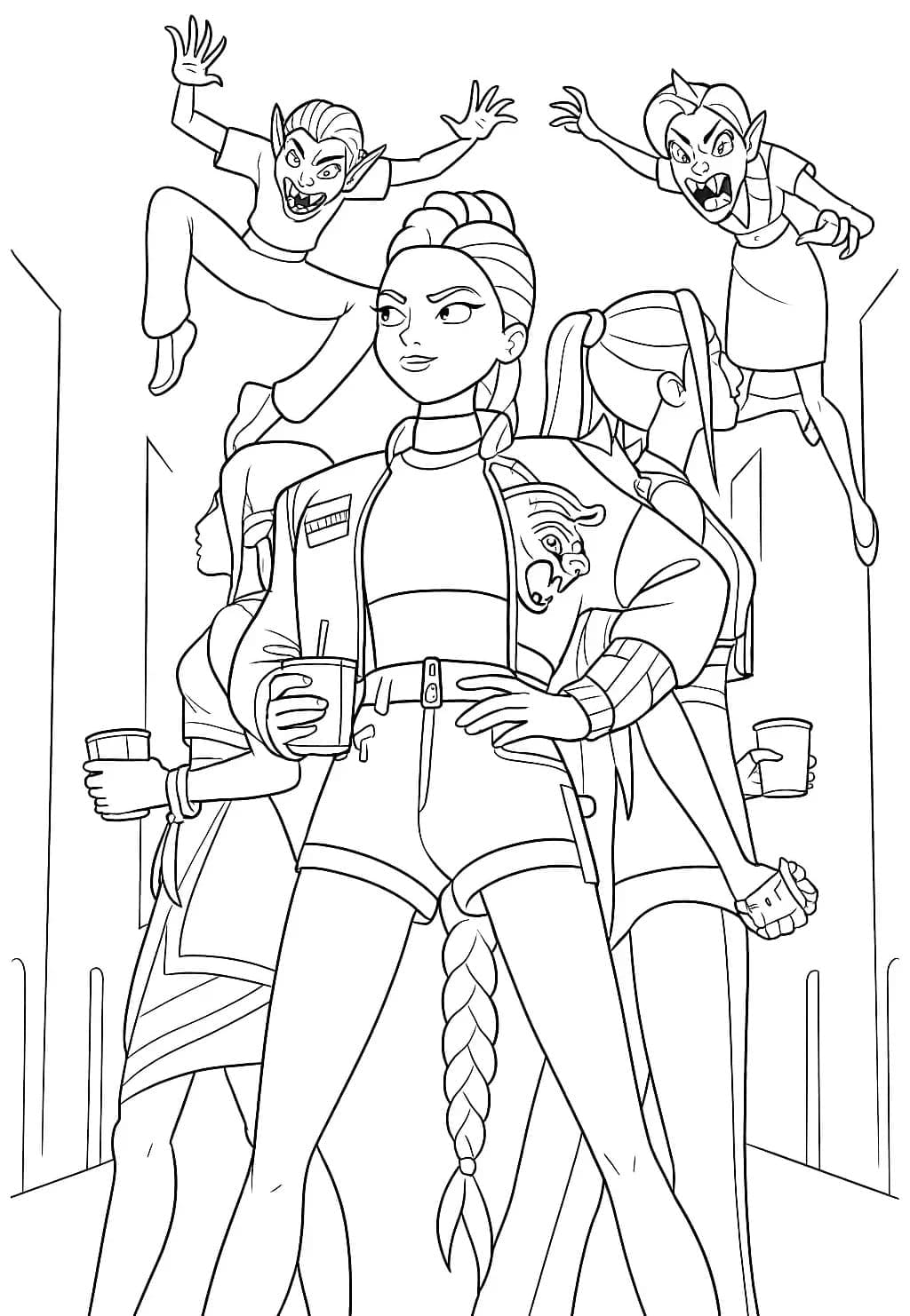 ระบายสี เกิร์ลกรุ๊ปนักล่าปีศาจ รูปภาพฟรี