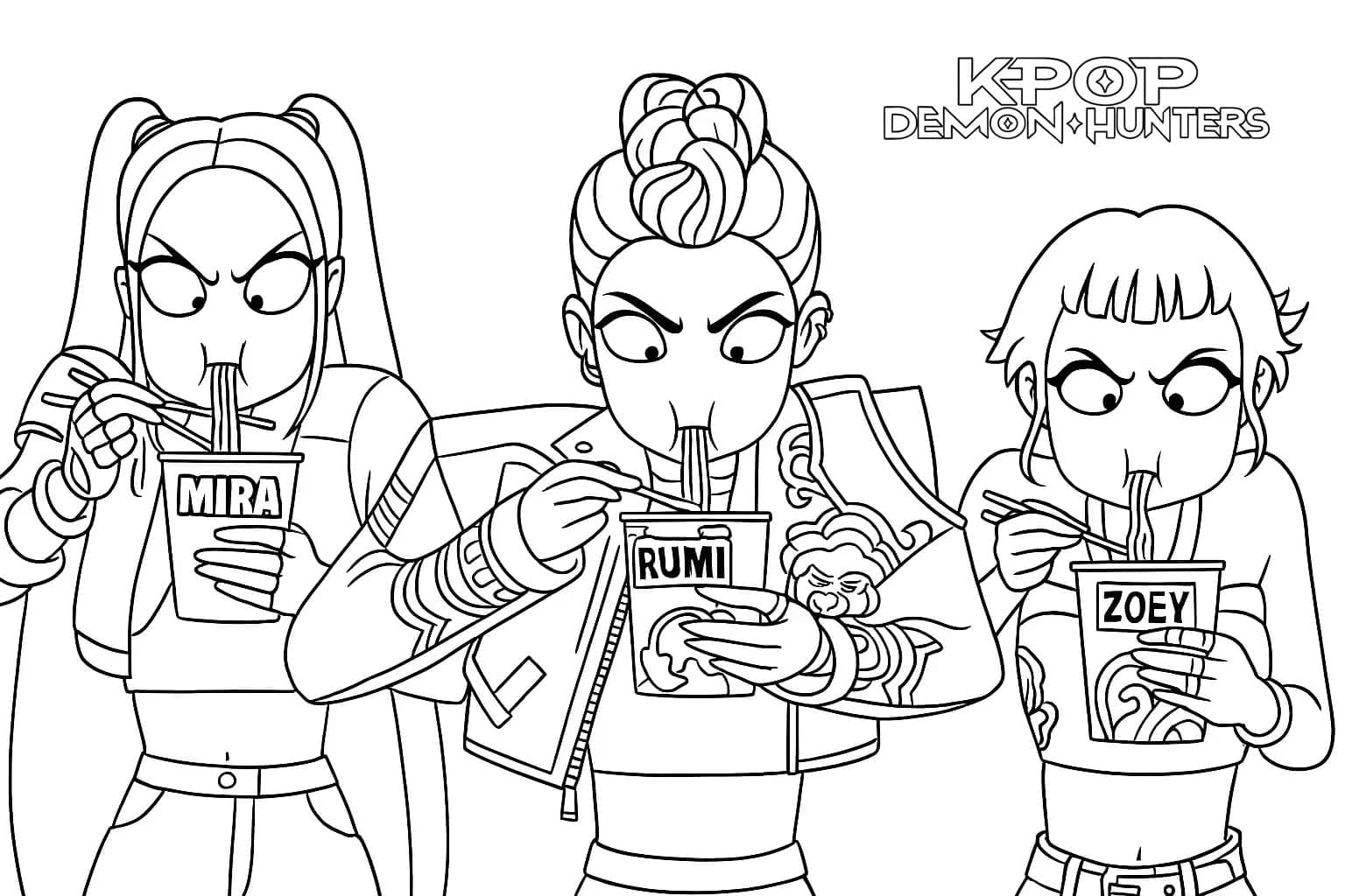 ระบายสี เกิร์ลกรุ๊ปนักล่าปีศาจ ตลก