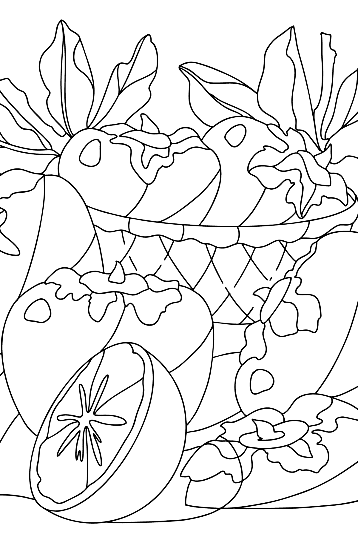 ระบายสี ลูกพลับมีกิ่ง