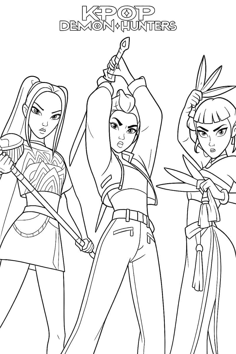 ระบายสี พิมพ์ได้ เกิร์ลกรุ๊ปนักล่าปีศาจ