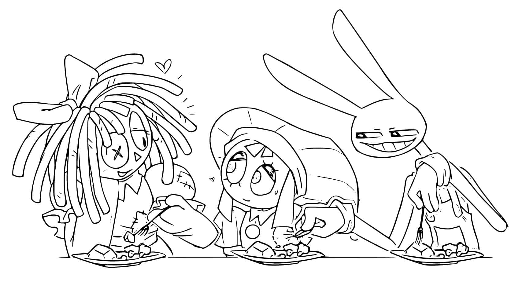 ระบายสี รากาธากับปอมนีและแจ็กซ์