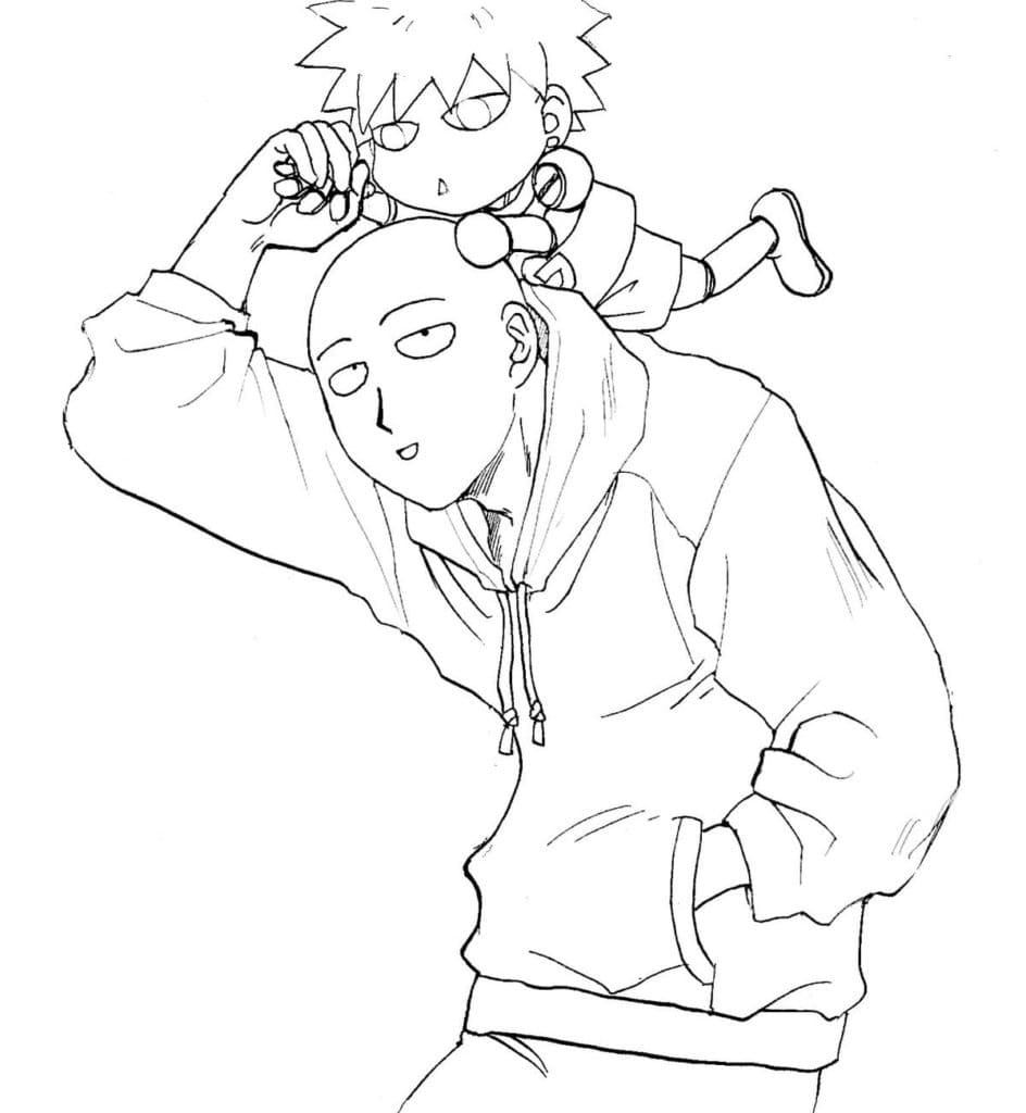 ระบายสี ไซตามะและเจนอสตัวน้อย