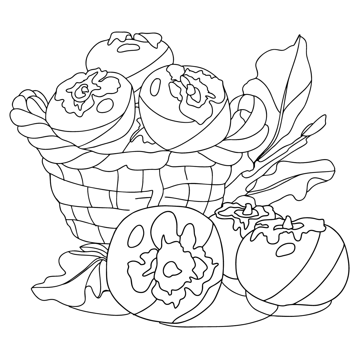 ระบายสี ตะกร้าลูกพลับ