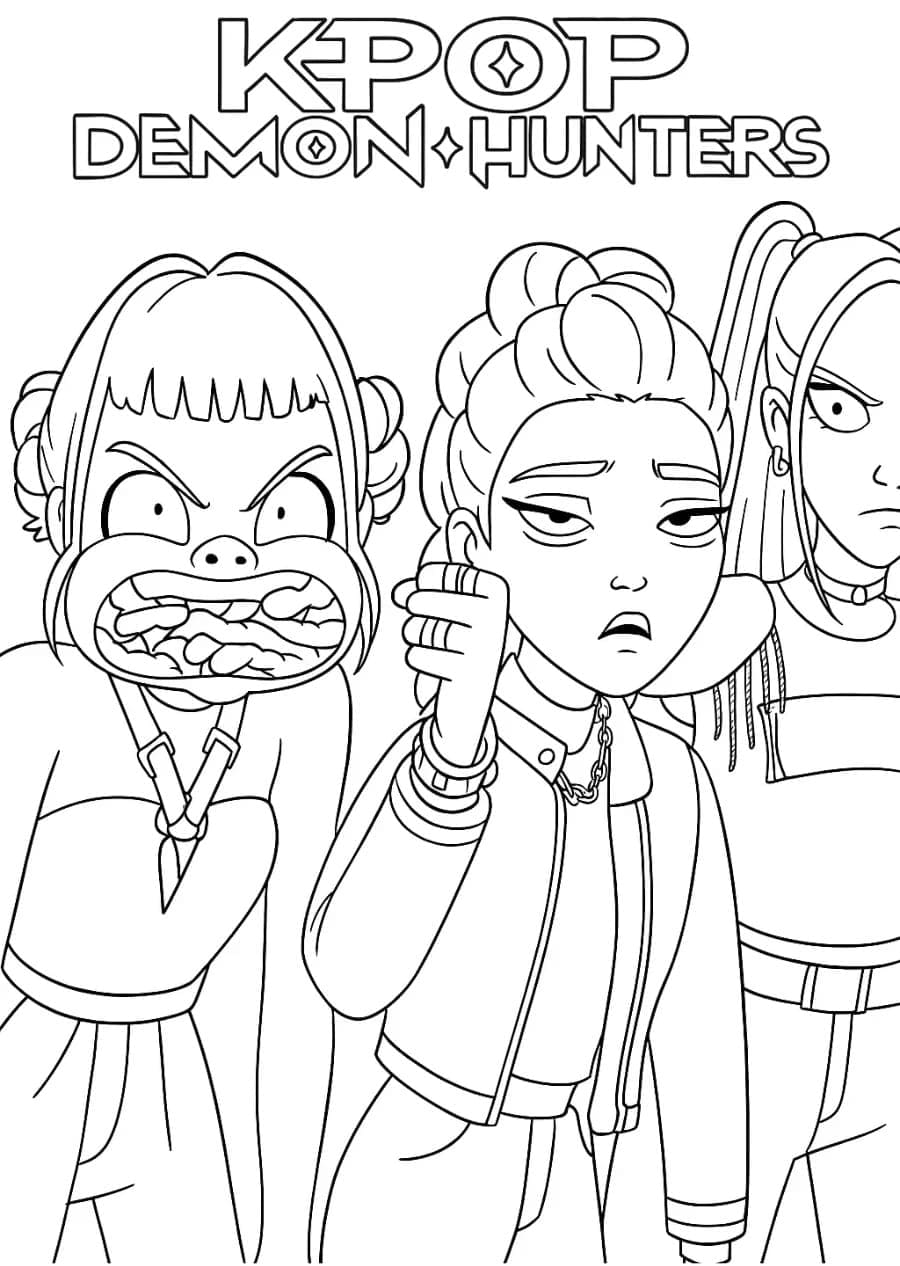 ระบายสี ตัวละครจากเกิร์ลกรุ๊ปนักล่านักล่า