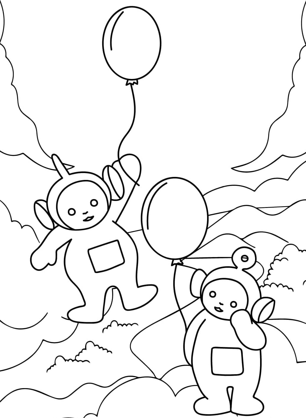 ระบายสี เทเลทับบี้ที่พิมพ์ได้ฟรี