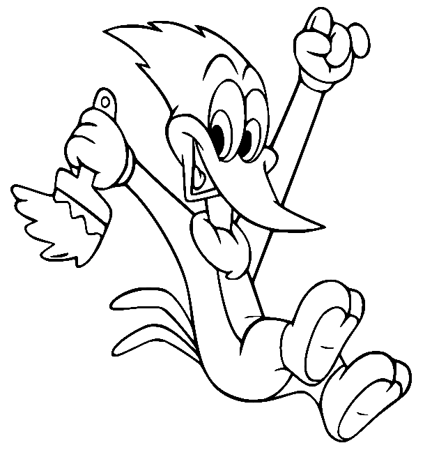 ระบายสี วู้ดดี้ นกหัวขวาน ถือแปรง