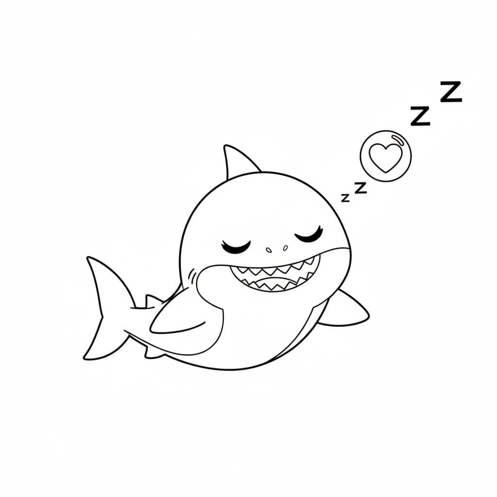 ระบายสี เบบี้ชาร์คหลับ