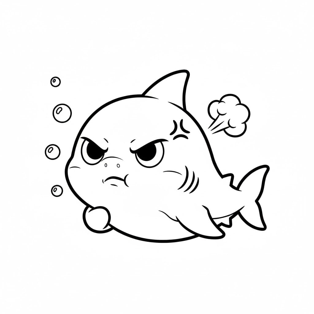 ระบายสี เบบี้ชาร์คโกรธ