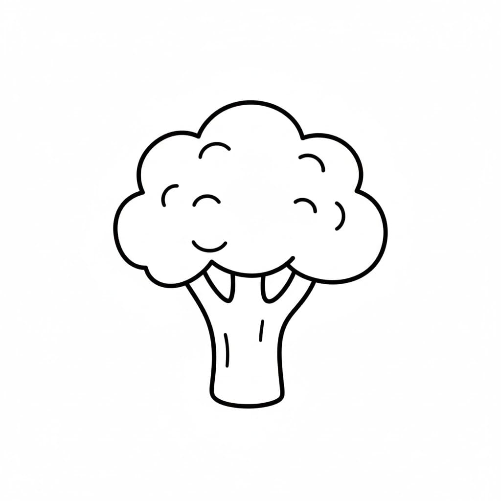 ระบายสี บร็อคโคลี่แบบง่ายๆ