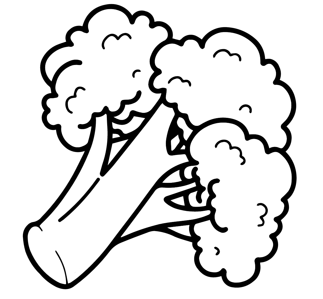 ระบายสี บร็อคโคลี่แบบพิมพ์ได้