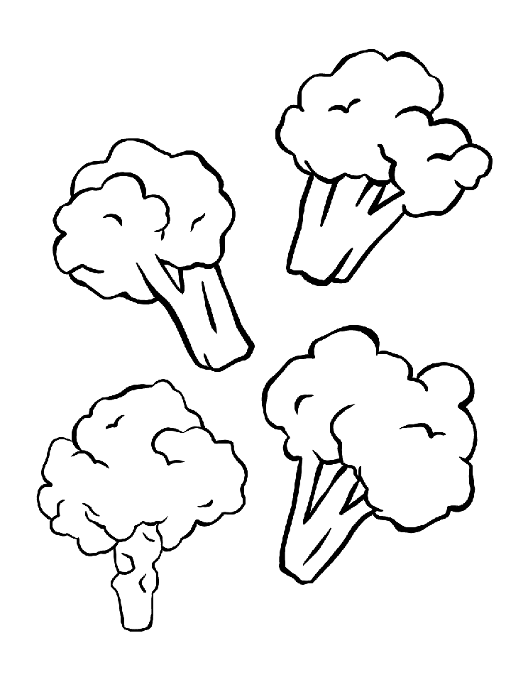 ระบายสี บร็อคโคลี่สำหรับพิมพ์