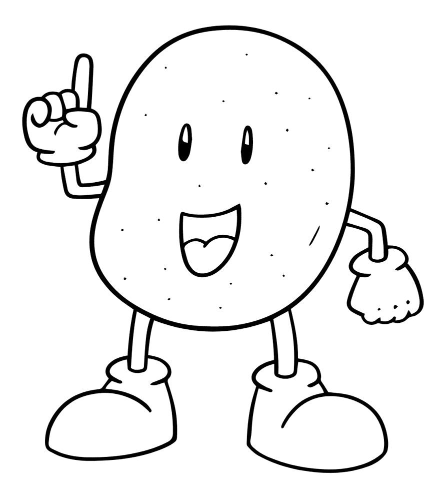 ระบายสี การ์ตูนมันฝรั่ง