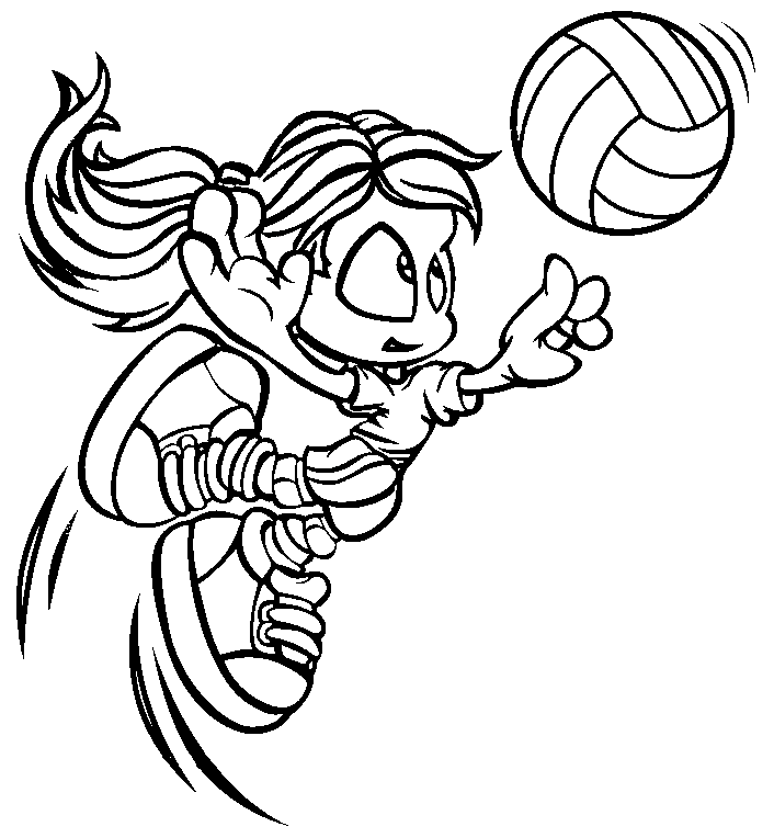 ระบายสี การ์ตูนวอลเลย์บอลเด็ก