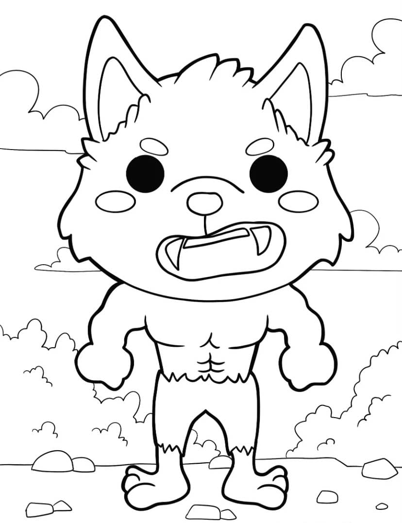 ระบายสี คาวาอี้โกรธมนุษย์หมาป่า