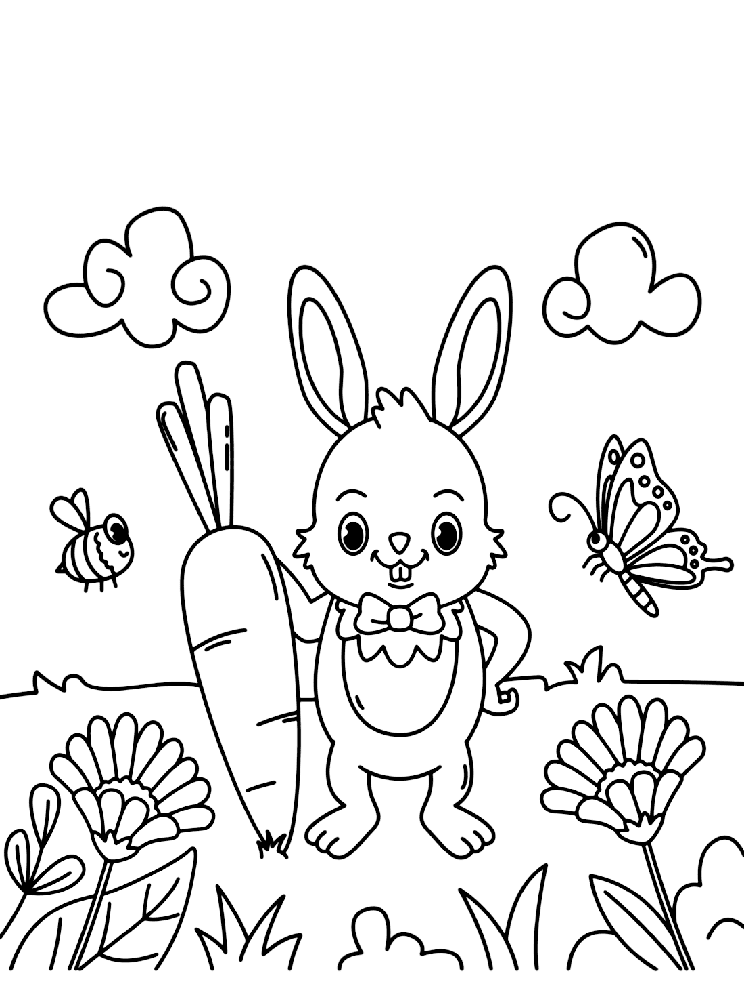 ระบายสี แครอทและกระต่าย