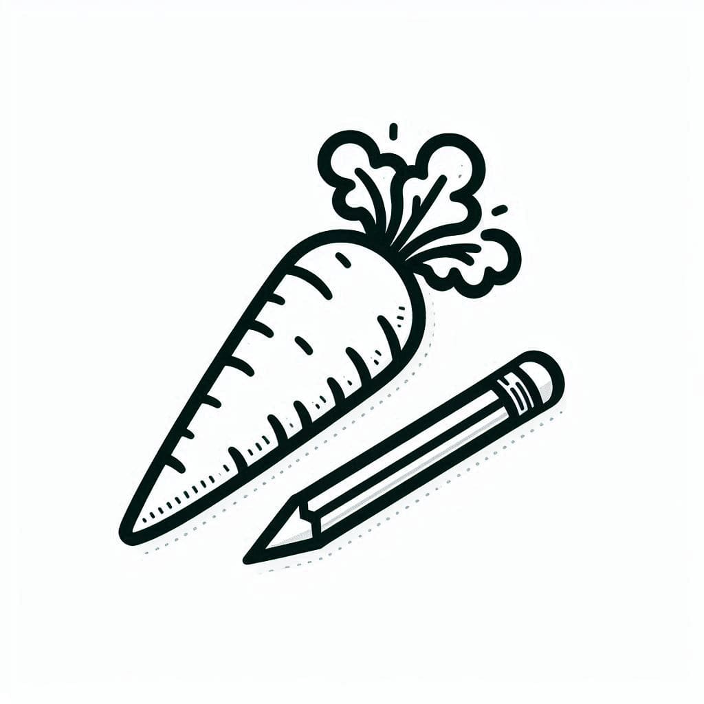 ระบายสี แครอทและปากกา