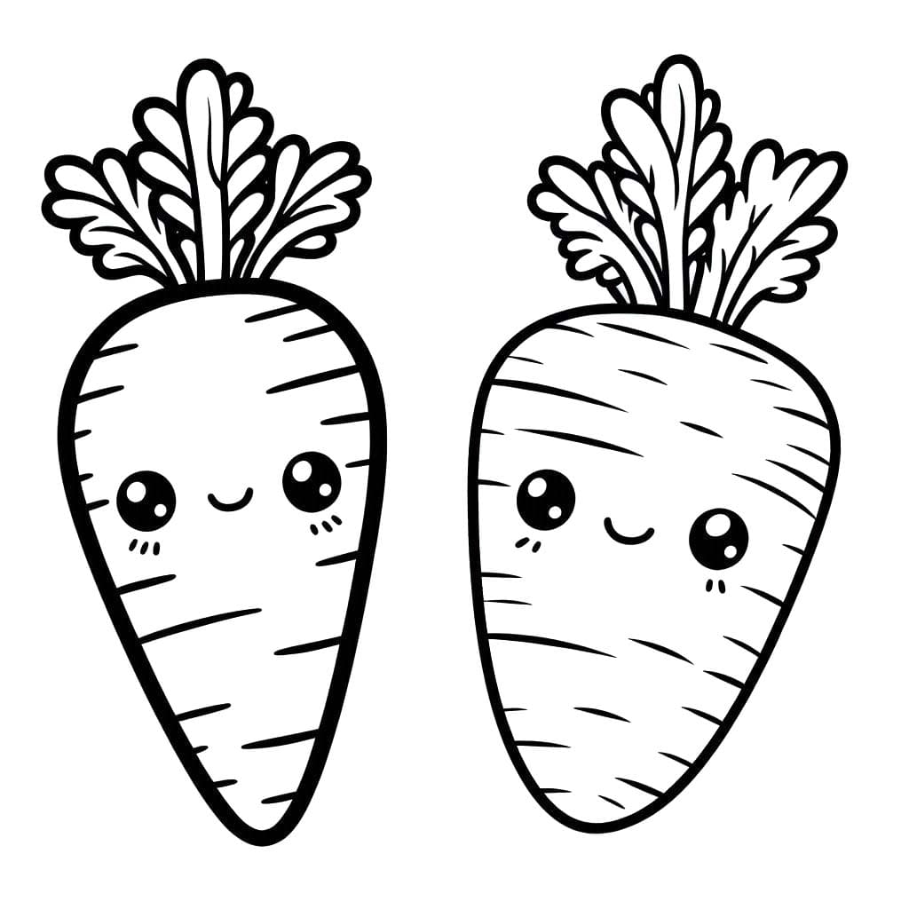 ระบายสี แครอทน่ารักสองตัว