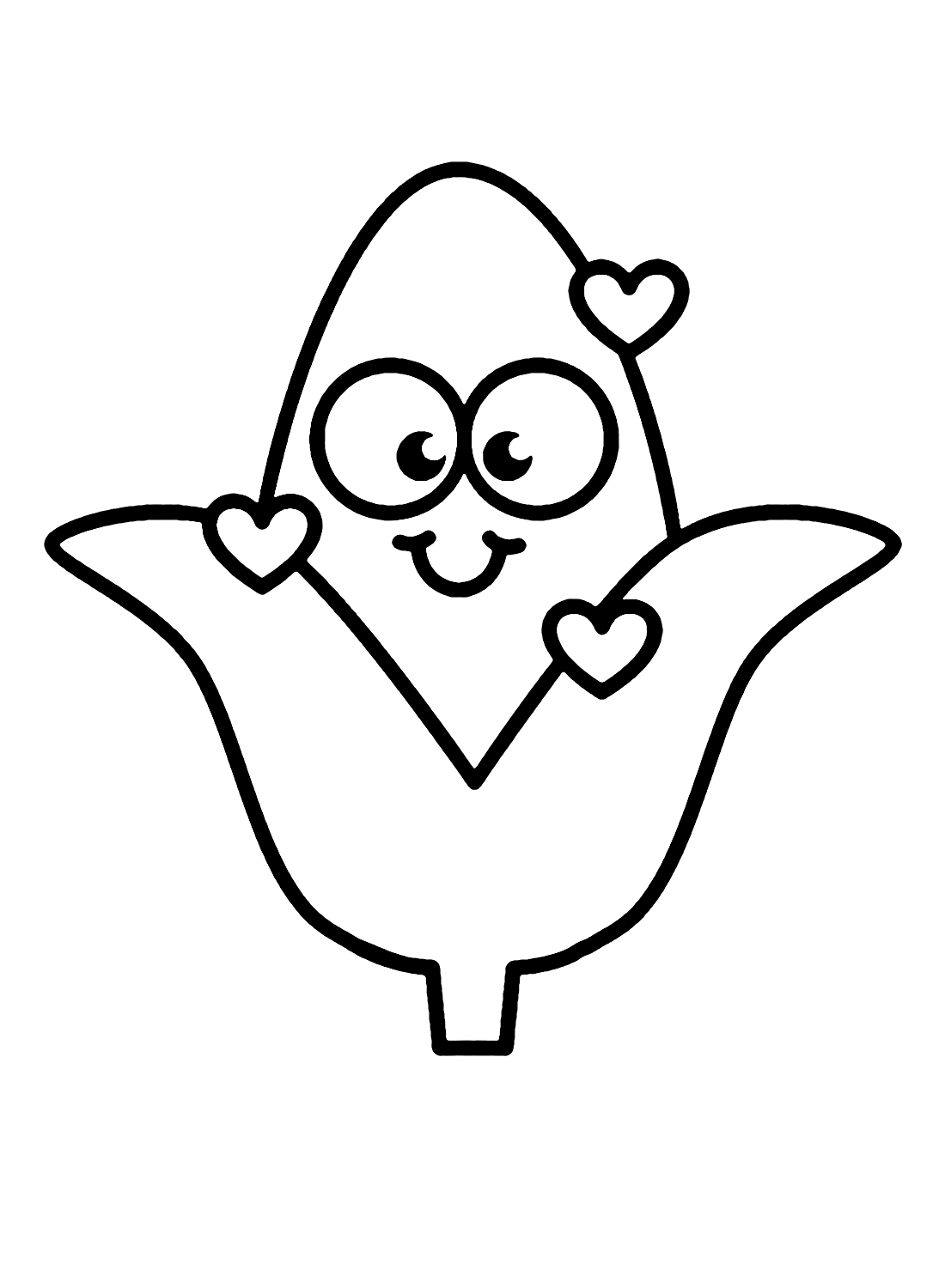 ระบายสี ข้าวโพดน่ารักมีหัวใจ