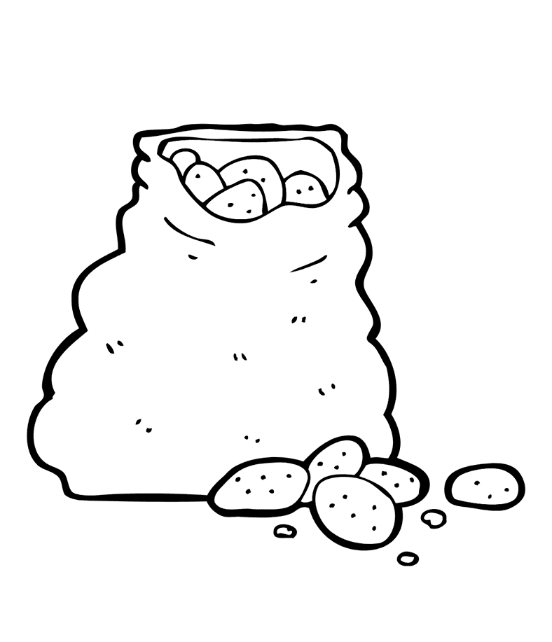 ระบายสี กระสอบมันฝรั่ง