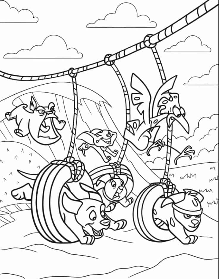 ระบายสี ลูกสุนัขดัลเมเชียนวิ่งหนีกับเพื่อน