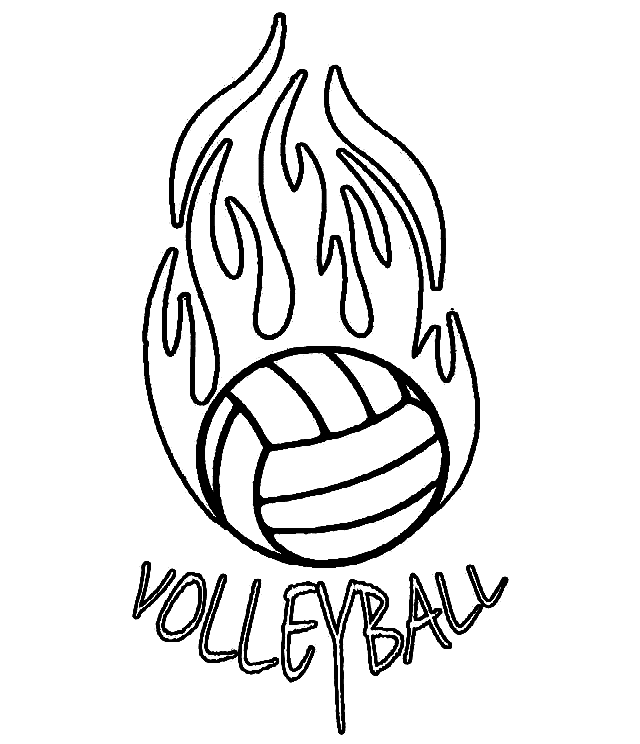 ระบายสี ลูกวอลเลย์บอลกำลังลุกเป็นไฟ