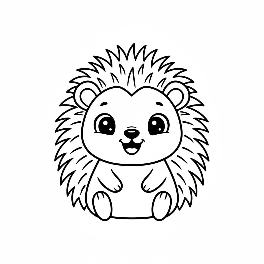 ระบายสี เม่นกำลังนั่ง